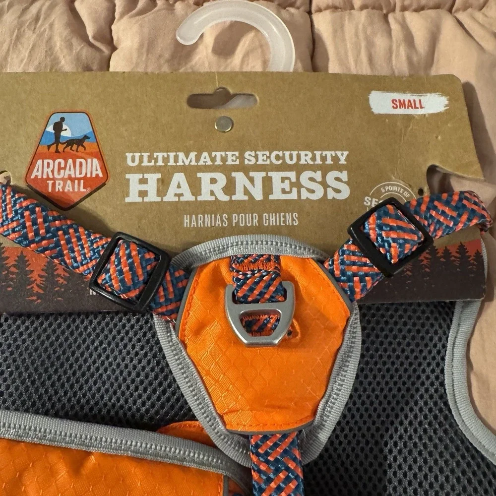 Dog Puppy Arcadia Trail Small Harness Lift Handle Reflective Safety Orange NWT